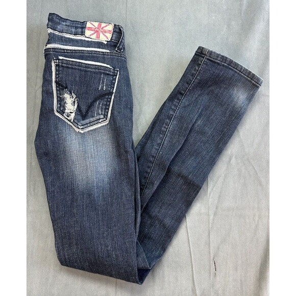Machine Nouvelle Italian Destroyed Jeans Italy 42 US 28 RUNS SMALL 25x32 - Picture 1 of 11